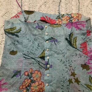 Hilfiger cotton size 4 blue button up back detail floral camisole